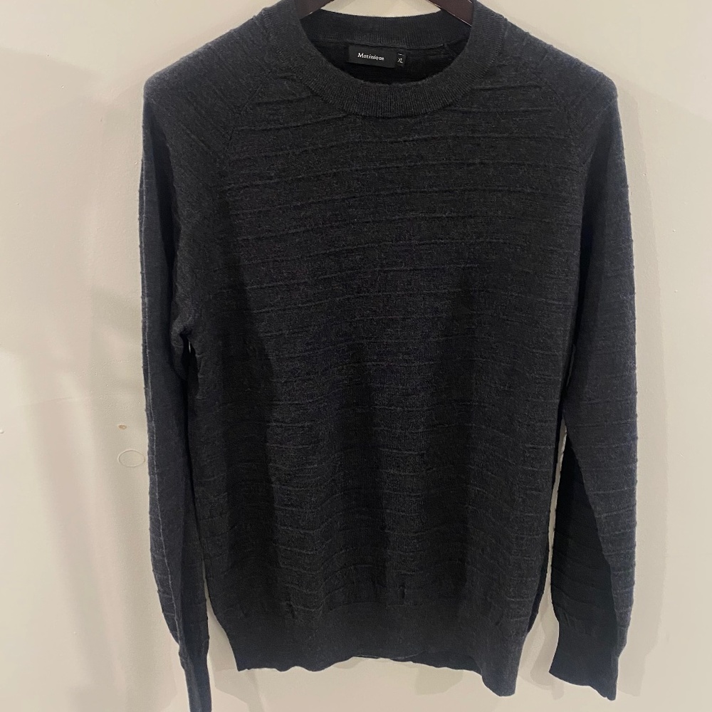 Matinique Knitted 100% Wool Pullover Sweater Mens XL Dark Grey